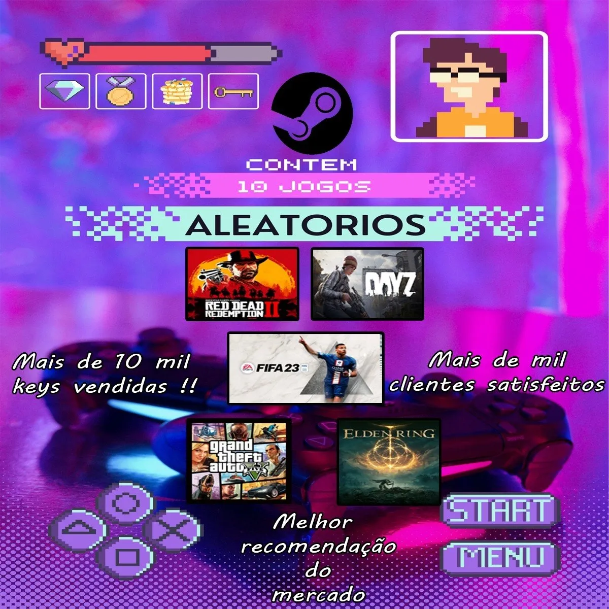 10 Chaves Aleatórias Para Steam | 10 Steam Random Keys