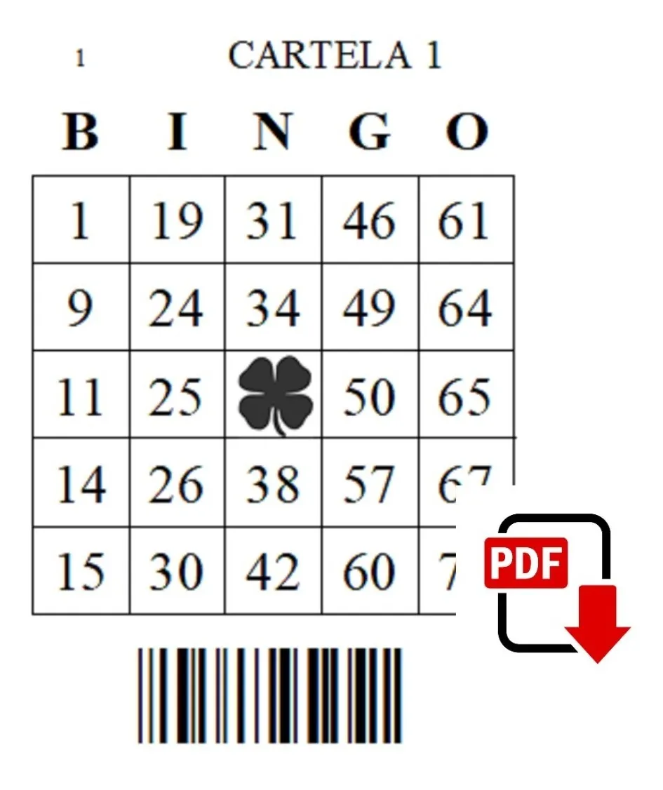 100 Cartelas Para Bingo Em Pdf - Numeração De 1 A 75