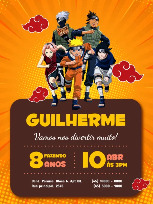 Convite Naruto Modelo 02