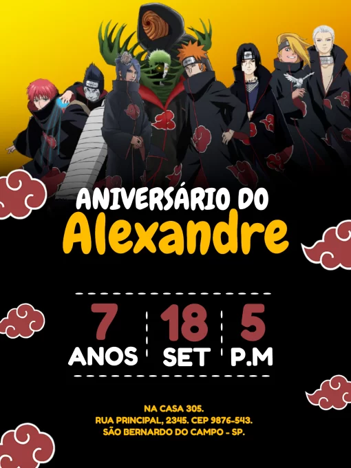 Convite Naruto Modelo 04