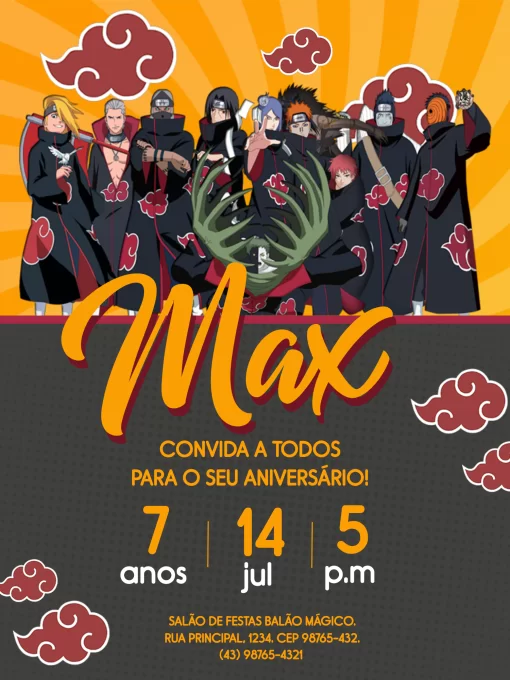 Convite Naruto Modelo 06