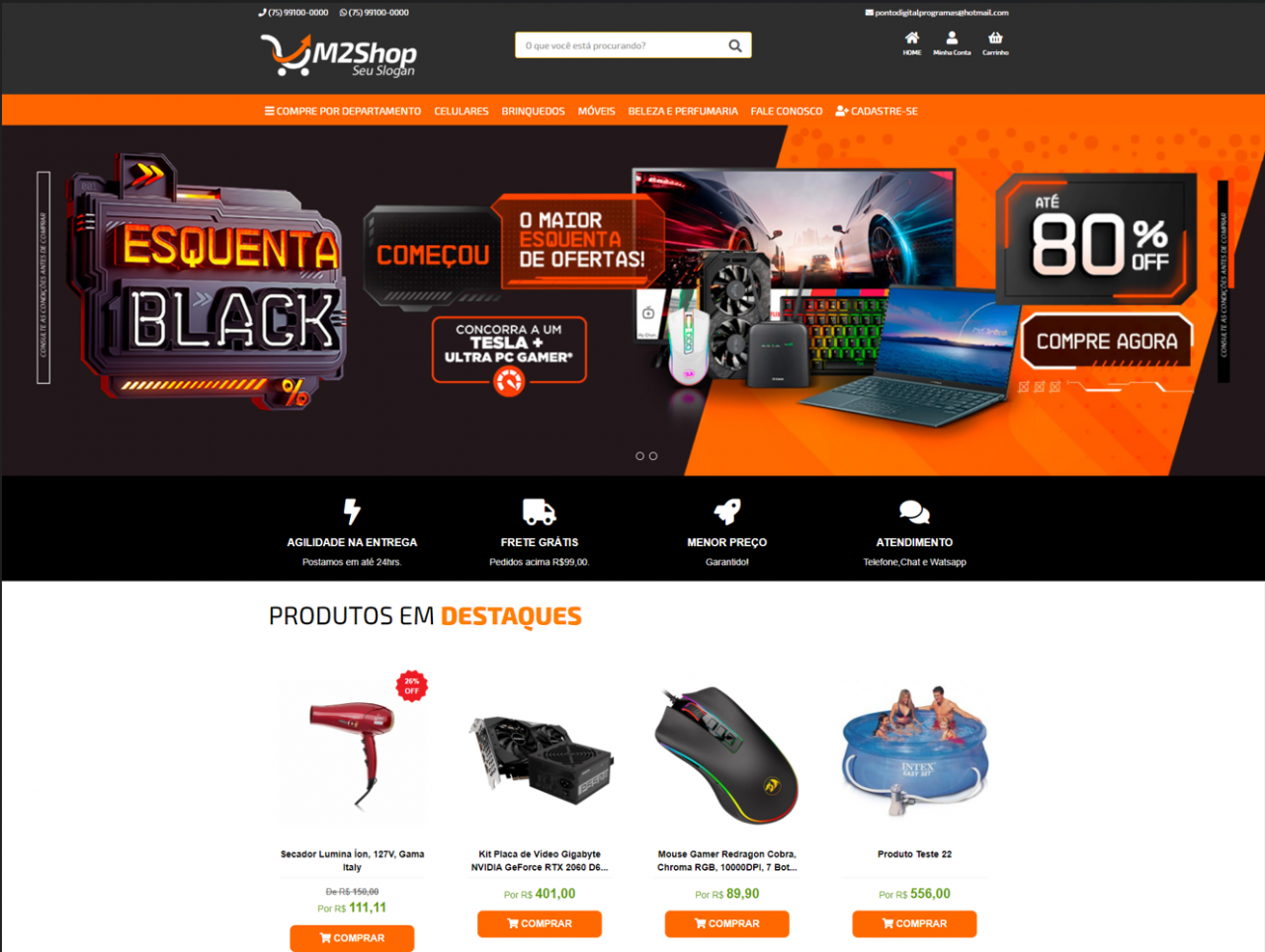 Loja Virtual Em Php Responsiva PagSeguro - Mercado Pago - Paypal - Pix