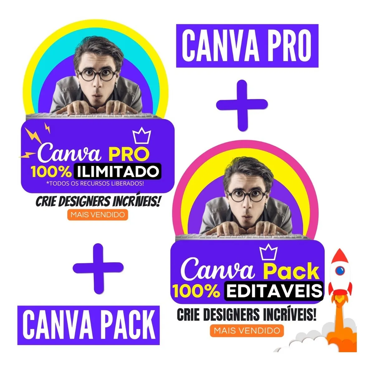Pack Completo - Canva Pro + Artes Editaveis - São +60 Nichos