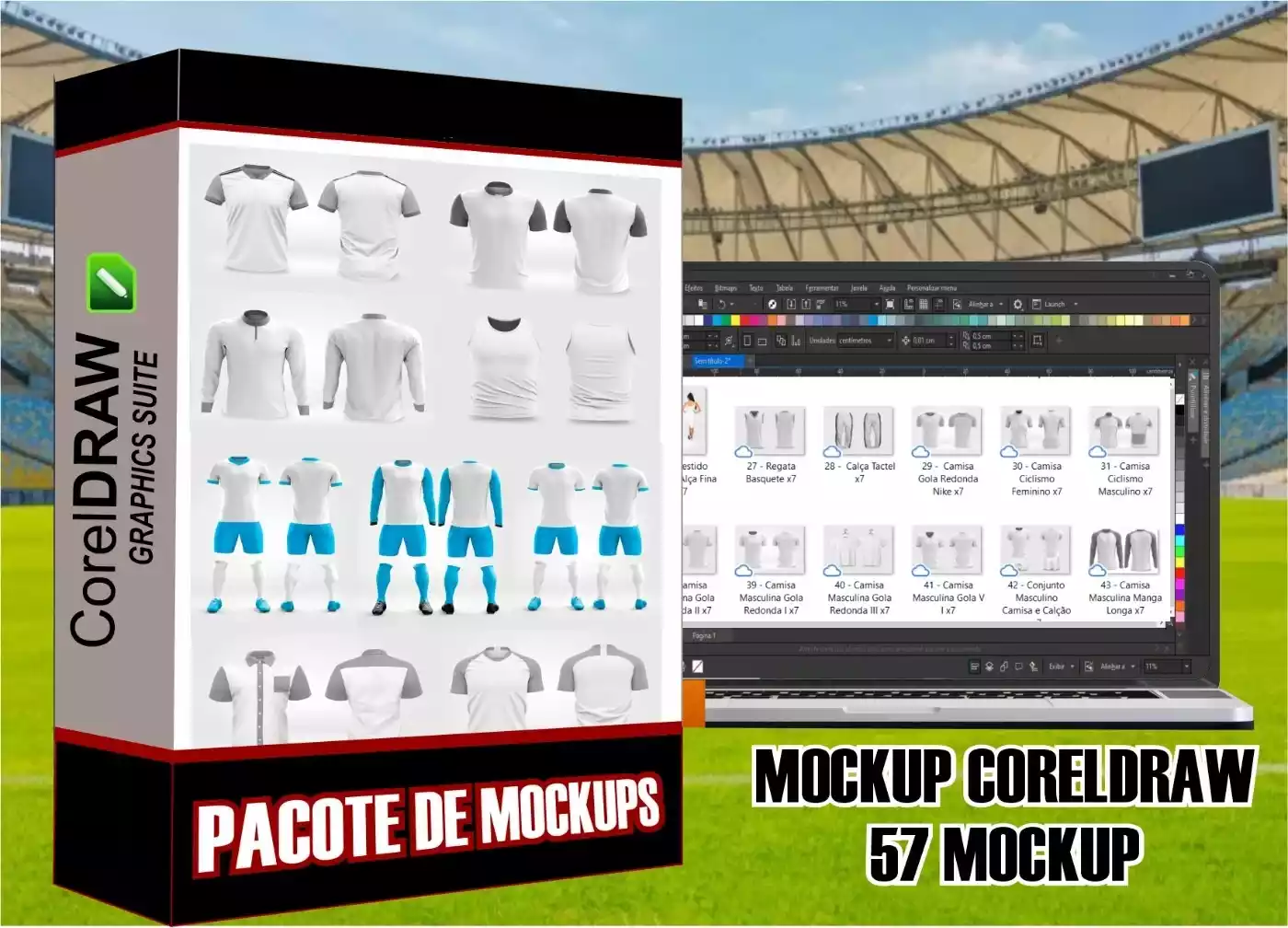 Pacote de Mockups CorelDraw 57 mockups