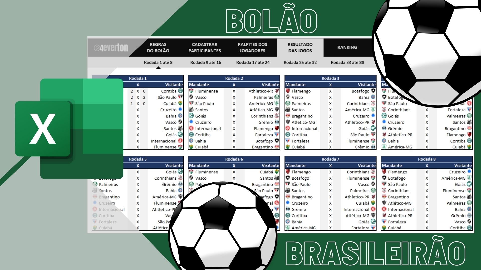 Planilha Controle De Bolão Brasileirão 2022 Atualizada