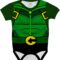 Body de Bebê Personalizado Traje Fantasia Arqueiro Verde Arrow