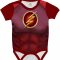 Body de Bebê Personalizado Traje Fantasia Super Heroi Velocista The Flash