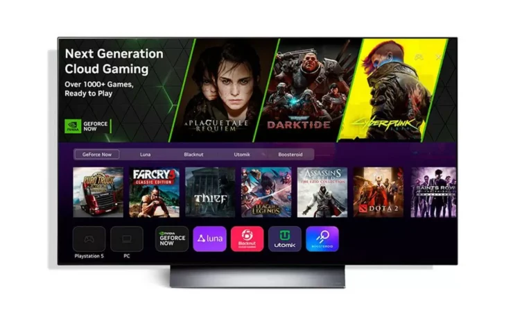 LG inclui serviços de jogos em nuvem GeForce Now e Amazon Luna em suas televisões