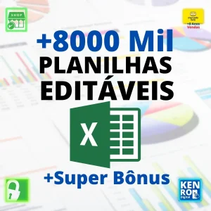 8000 Mil Planilhas Para Excel 100% Editáveis + Super Bônus