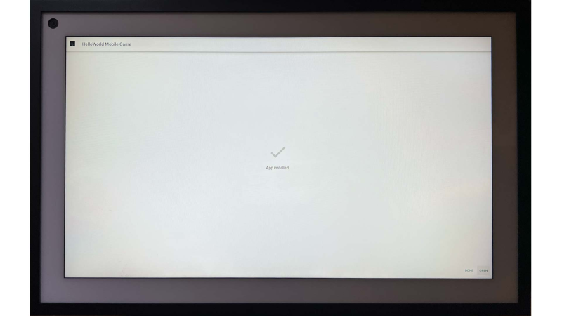 App Installed Message for Echo Show 15 Sideloading