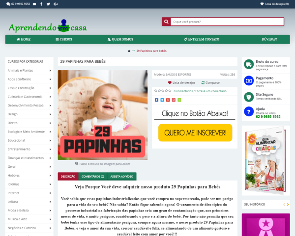 Template Loja Virtual Produtos Afiliados Hotmart