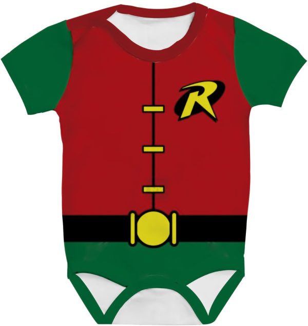 Body de Bebê Personalizado Traje Fantasia Jovens Titãs Robin