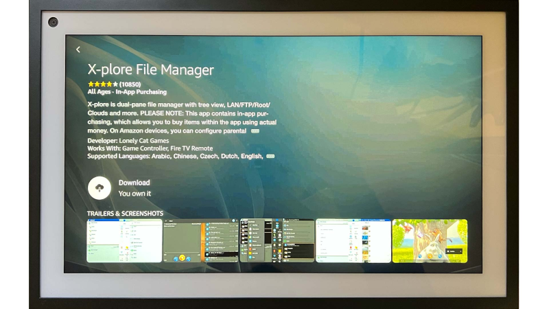 Install Xplore File Manager app for Echo Show 15 Sideloading