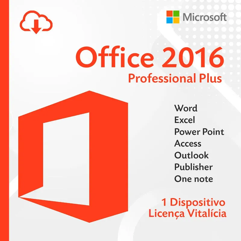 Licença Microsoft Office 2016 Professional Plus - Envio Imediato Após a Compra