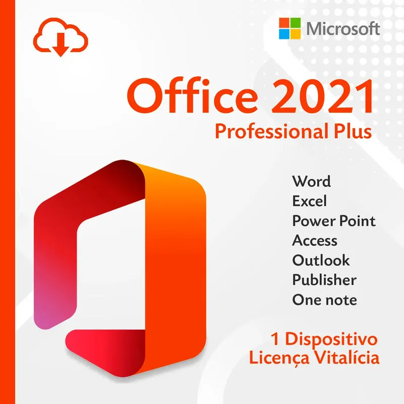 Licença Microsoft Office 2021 Professional Plus - Envio Imediato Após a Compra