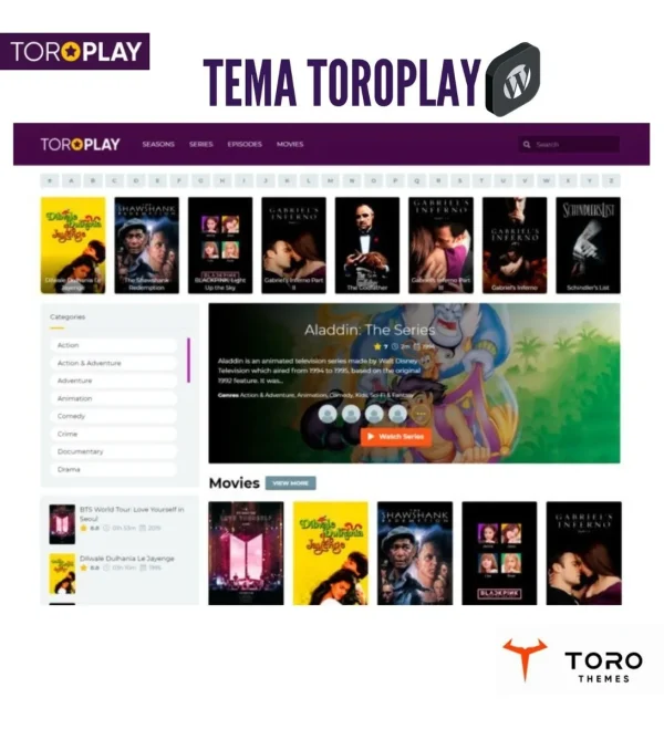 Toroplay - Tema Wordpress Para Sites De Filmes E Vídeos