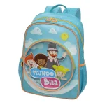 Kit Escolar Infantil Mochila e Lancheira Mundo Bita Céu Azul