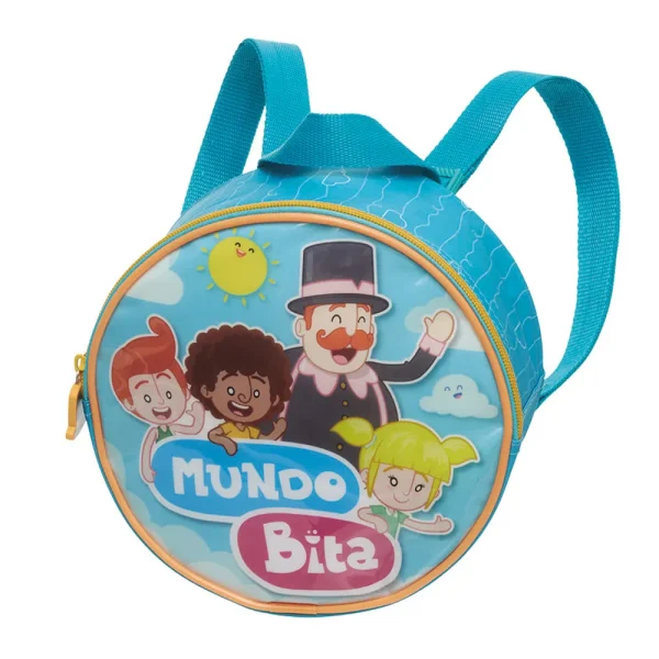 Kit Escolar Infantil Mochila e Lancheira Mundo Bita Céu Azul