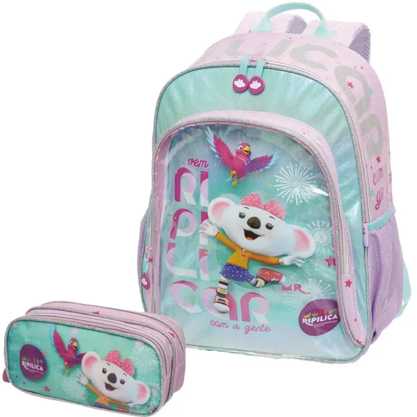 Kit Mochila Lilica Ripilica + Estojo Infantil Escolar Pacific