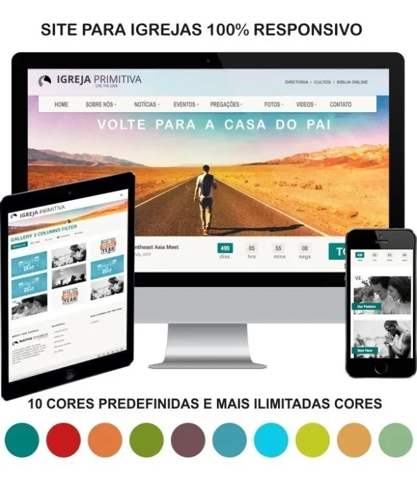 Mega Site Para Igrejas 100% Administrável E Responsivo