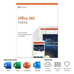 Microsoft Office 365 Home Anual – 6 Dispositivos (PC, MAC, ANDROID OU IOS) + 1 TB ONE DRIVE – ESD